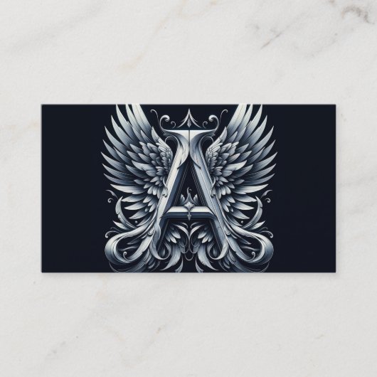 A ist für Angel Alphabet Letter Initial Visitenkarte (Vorderseite)