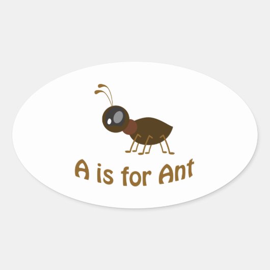 A ist für Ant Ovaler Aufkleber (Vorderseite)