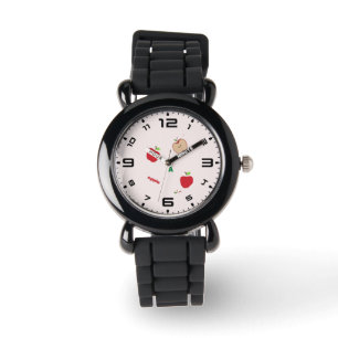 A ist für Apfel rosa Armbanduhr