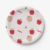 A ist für Apfel rosa Pappteller (Vorderseite)