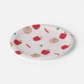 A ist für Apfel rosa Pappteller (Schrägansicht)