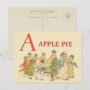 A ist für Apfelkuchen Vintage restauriert Postkarte