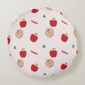 A ist für Apfelpink Rundes Kissen (Rückseite)