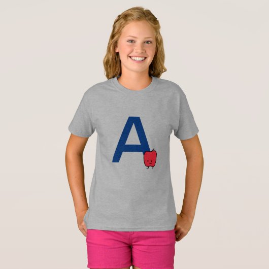 A ist für Apple Alphabet abc Buchstabenlernen nied T-Shirt (Vorne ganz)