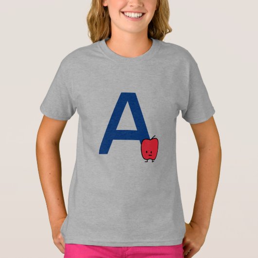 A ist für Apple Alphabet abc Buchstabenlernen nied T-Shirt (Vorderseite)