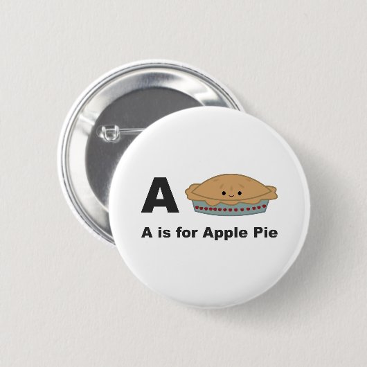 A ist für Apple Pie Button (Vorne & Hinten)