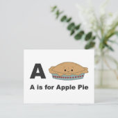 A ist für Apple Pie Postkarte (Stehend Vorderseite)