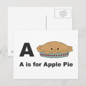 A ist für Apple Pie Postkarte (Vorne/Hinten)