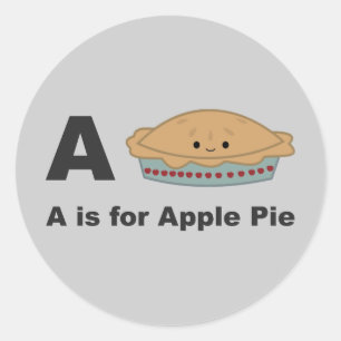 A ist für Apple Pie Runder Aufkleber