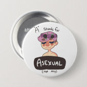 A ist für asexualen Knopf Button (Vorne & Hinten)