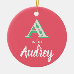 A ist für Audrey Weihnachtsbaumanhänger Benutzerde Keramik Ornament
