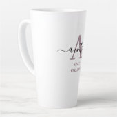 A ist für Auntie Elegant Script Monogram Mauve Milchtasse (Linke Ecke)
