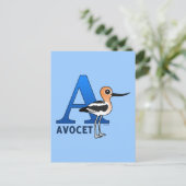 A ist für Avocet Postkarte (Stehend Vorderseite)
