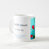 A ist für azurblaue Alphabetkunst-Tasse Kaffeetasse (Vorderseite Links)