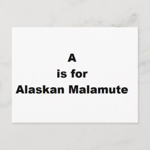 a ist für den Alaskan Malamute Postkarte