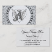 A ist für Engels-Initiale mit Herz-Monogramm Visitenkarte (Vorne/Hinten)