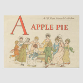 A ist für Vintages Backgeschenk für Apfelkuchen Seidenpapier