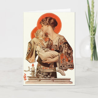 A J.C. Leyendecker Illustrierte Weihnachtskarte Feiertagskarte