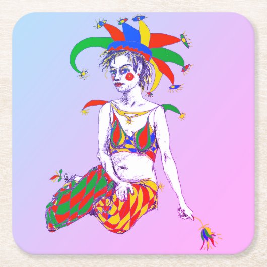 A Jester Poster Rechteckiger Pappuntersetzer (Vorderseite)
