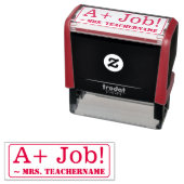 "A+ Job!" + Erzieher Name Gummi Briefmarke Permastempel (Beispiel)
