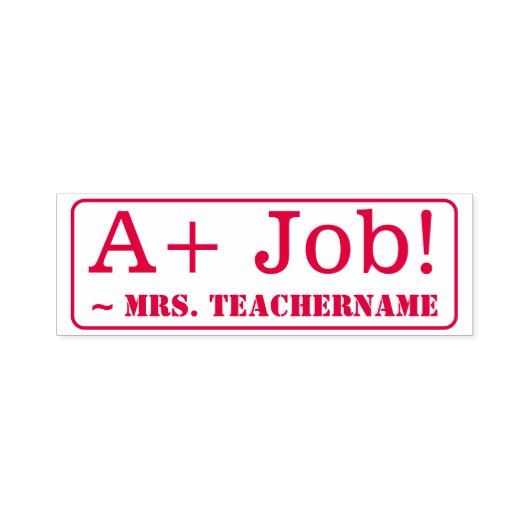 "A+ Job!" + Erzieher Name Gummi Briefmarke Permastempel (Design)