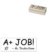 "A+ JOB!" + Name des Lehrers Rubber-Briefmarke Gummistempel (Stempel)