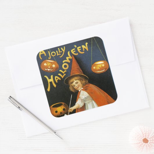 A Jolly Halloween Quadratischer Aufkleber (Umschlag)