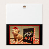 A Jolly Santa Pig - Christmas Fun Card (Außenseite Aufgefaltet)
