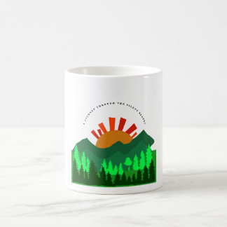 A Journey Through the Silent Slopes Retro Mountain Kaffeetasse