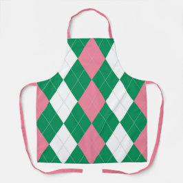 A.K.A. Rosa und grüne Raute Schürze