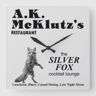 A. K. McKlutz's Restaurant, Arlington Heights, IL Quadratische Wanduhr