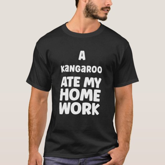 A Kangaroo Ate Meine Hausaufgaben Spaß Sarcasm Pup T-Shirt (Vorderseite)