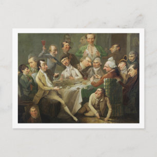 A Karikaturengruppe, c.1776 (Öl auf Leinwand) Postkarte