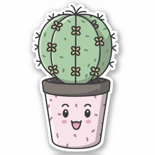 A kawaii cacti aufkleber (Vorderseite)