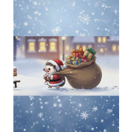 A Kawaii Winter Tale Cozy Hedgehog Feiertagskarte