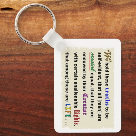 A keychain with a declaration. schlüsselanhänger (Vorderseite)