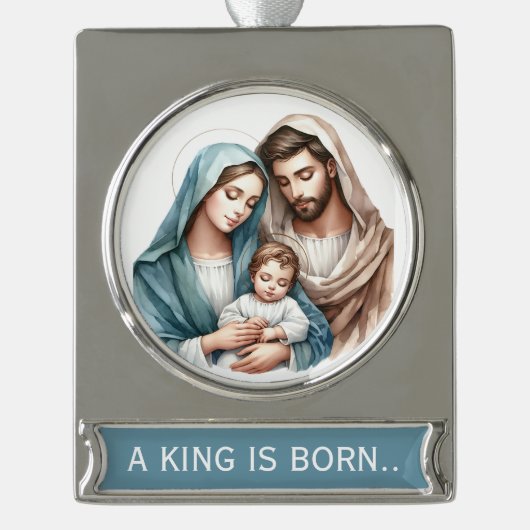 A King Is Born  Banner-Ornament Silber (Vorderseite)
