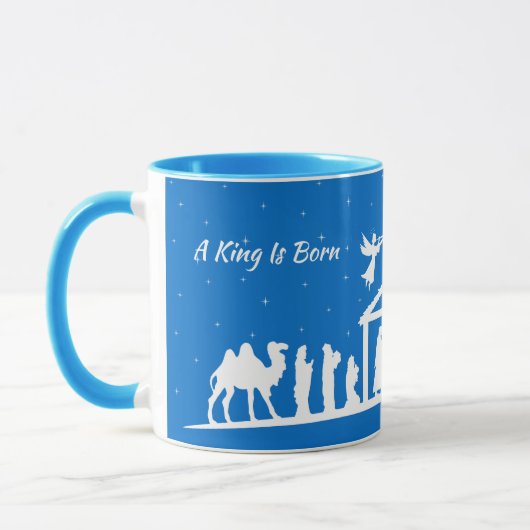 A King Is Born - Nativity Scene Mug Tasse (Links)