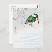 A kingfisher - Ohara Koson - Vintage Vogelkunst Postkarte (Vorne/Hinten)