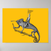 A knight riding a chameleon poster (Vorne)
