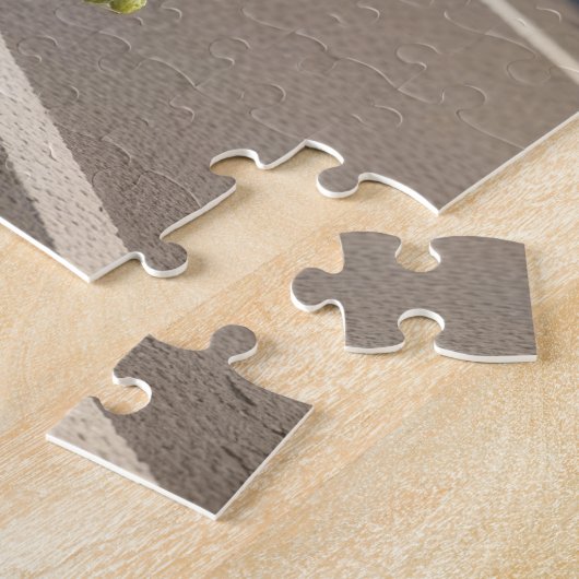 A knitted frog rides a scooter puzzle (Seite)