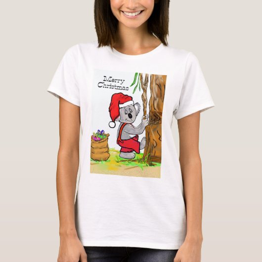 A Koala Frohe Weihnachten T-Shirt (Vorderseite)