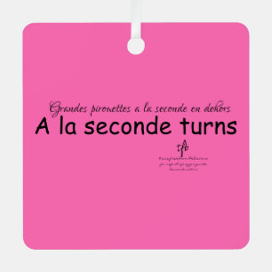 A La Seconde Turns Hot Pink and Black Sq. Ornament Aus Metall