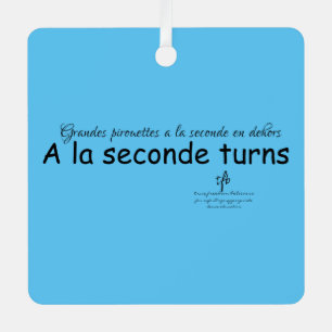 A La Seconde Turns Sky Blue and Black Sq. Ornament Aus Metall