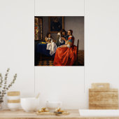 A Lady and Two Gentlemen by Johannes Vermeer Poster (Küche)