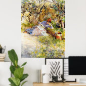 A Lady Reading a Newspaper by Carl Larsson Poster (Heimbüro)