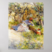 A Lady Reading a Newspaper by Carl Larsson Poster (Vorne)