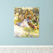 A Lady Reading a Newspapier Leinwanddruck (Insitu (Holzboden))