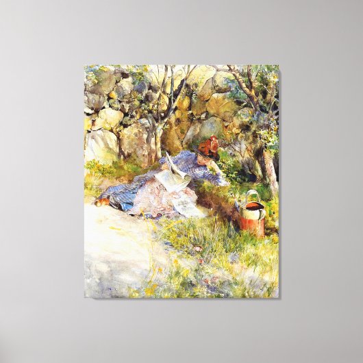 A Lady Reading a Newspapier Leinwanddruck (Vorderseite)