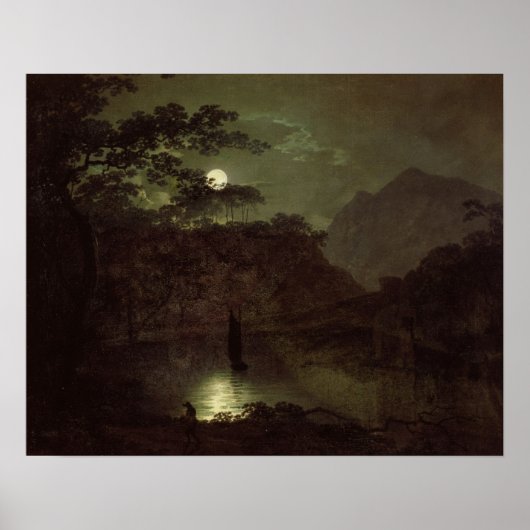 A Lake by Moonlight, c.1780-82 (Öl auf Leinwand) Poster (Vorne)
